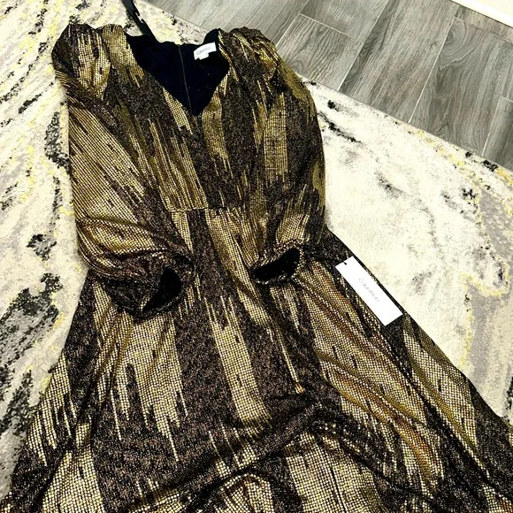 Brand new, black and gold belted Calvin Klein dress - Picture 1 of 3